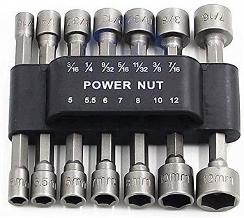 PANOVOS Power Nut Driver Drill Bit Set Metric Socket
