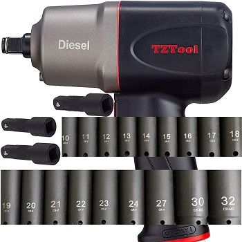 TZTOOL 1200 All-New Diesel 12 Air Impact Wrench Set